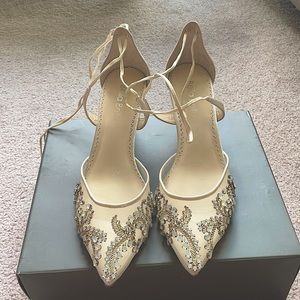 Bella Belle Ivory Wedding Crystal Studded Heels